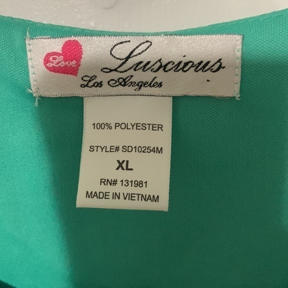 Luscious Los Angeles mint green and black polka-dot dress - Picture 3 of 11